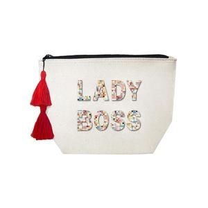 NEW FALLON & ROYCE women's confetti cosmetic bag in lady boss
